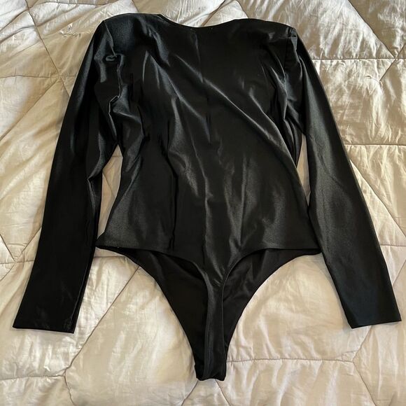 Vintage Bar III Long Sleeve Bodysuit with Shoulder Pads - Picture 2 of 5